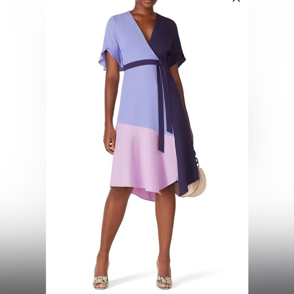 NWT Hutch Anthropologie Colorblock Wrap Dress - Picture 1 of 9
